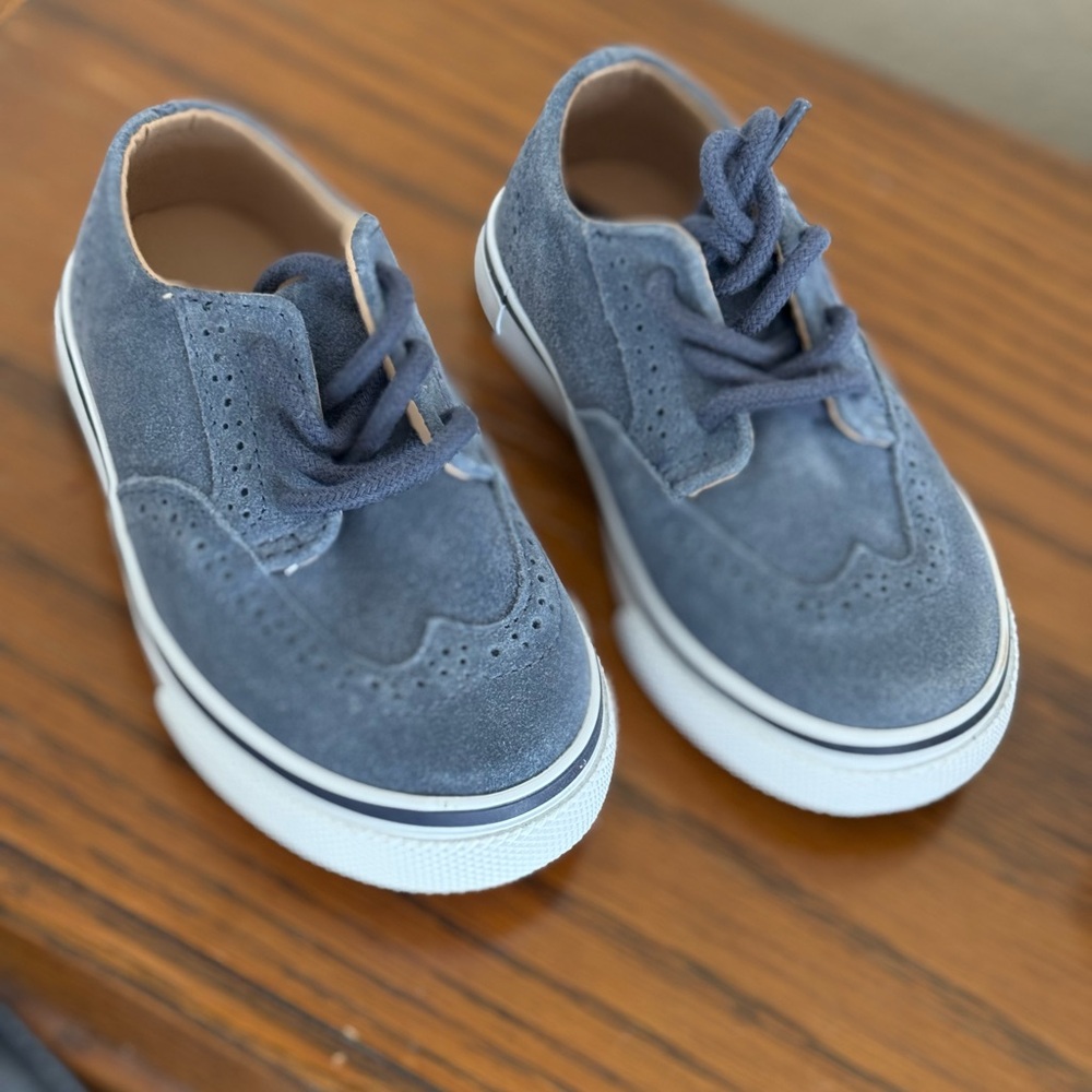 Janie and Jack Navy Dress Shoes with Lace-Up Design